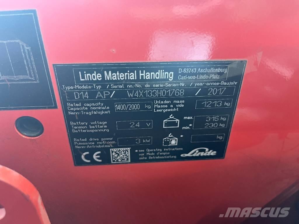Linde D 14 AP Self Propelled Stackers