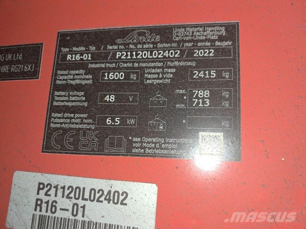 Linde R16-01 Electric Forklifts