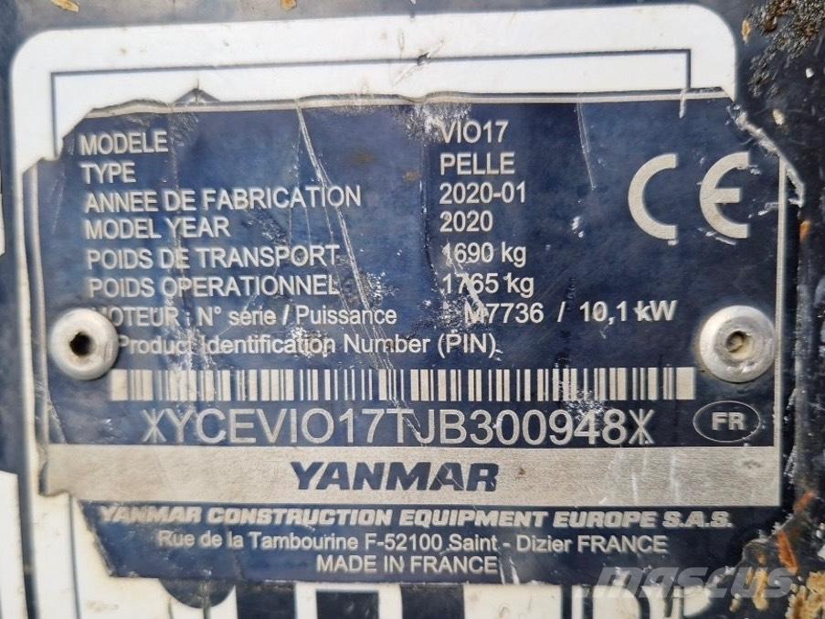 Yanmar Vio 17 Mini Excavators <7t (Mini Diggers)