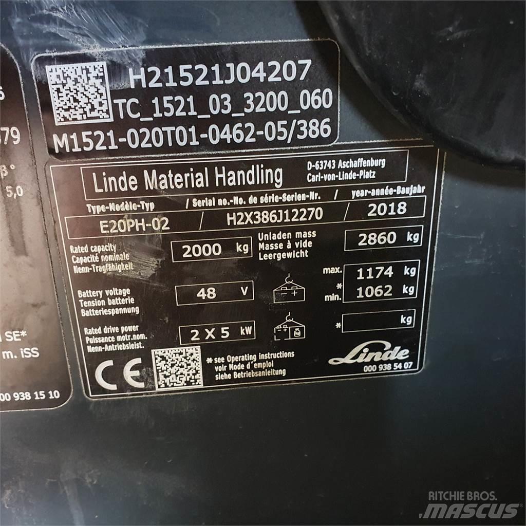 Linde E20PH Electric Forklifts