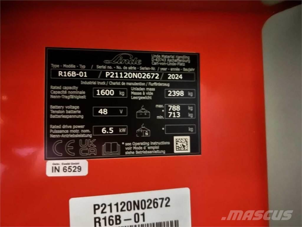 Linde R16B Reach trucks