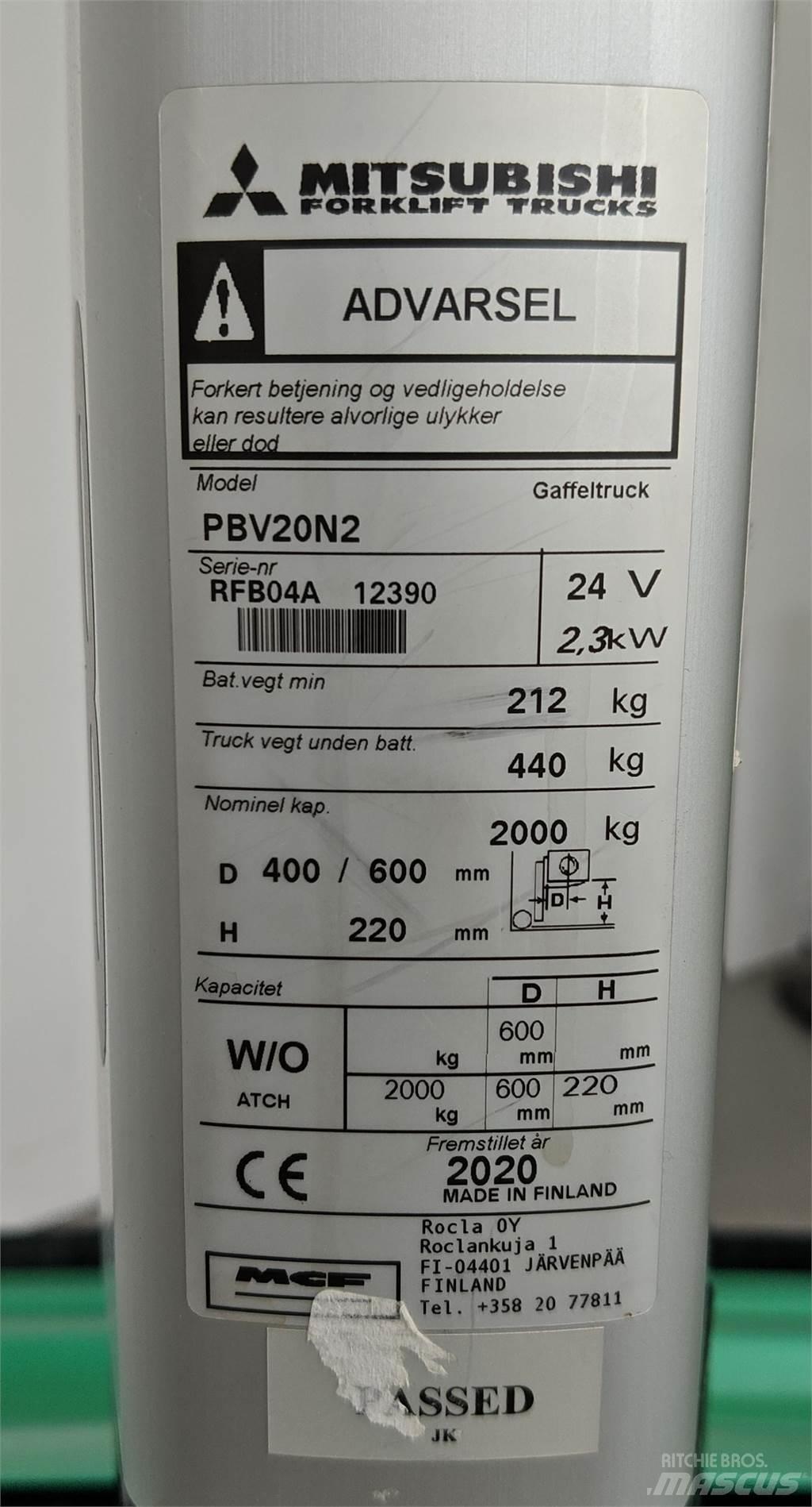 Mitsubishi PBV20N2 Misc Forklifts