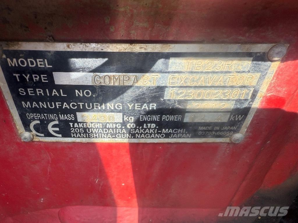 Takeuchi TB 23 R Mini Excavators <7t (Mini Diggers)