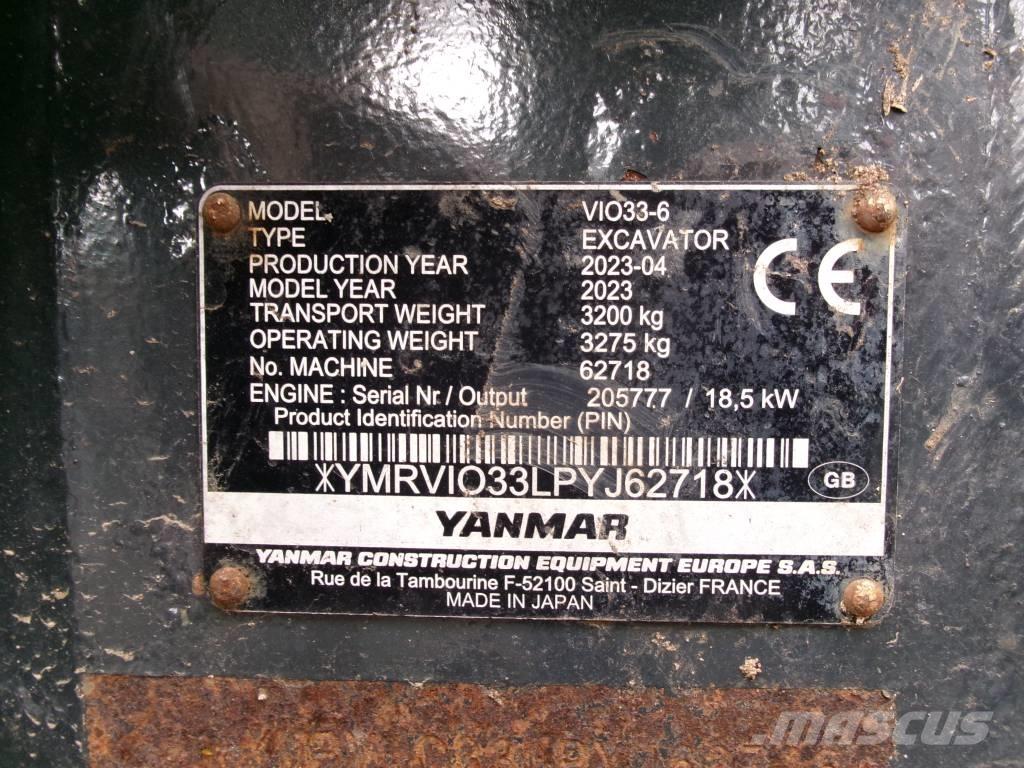 Yanmar Vio 33 Mini Excavators <7t (Mini Diggers)