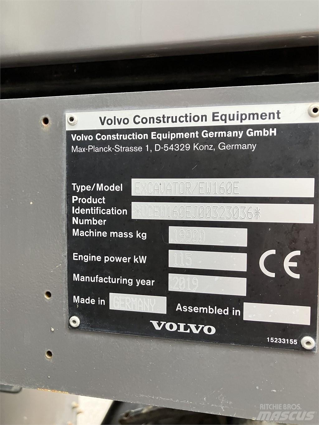 Volvo EW 160 E Wheeled Excavators