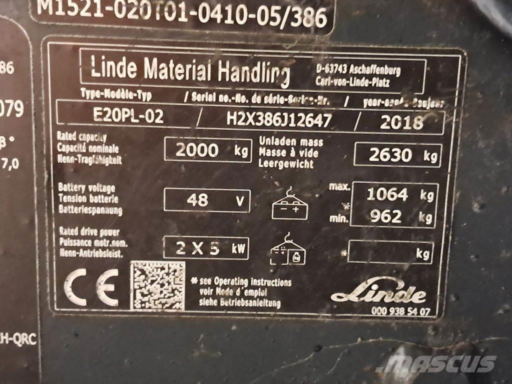 Linde E20PL-02 Electric Forklifts