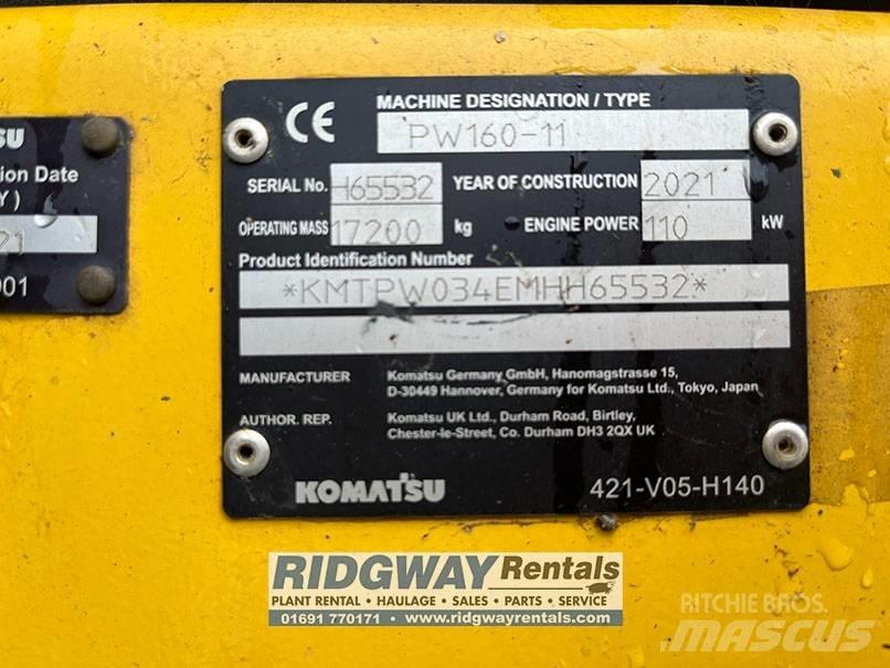 Komatsu PW 160 Wheeled Excavators