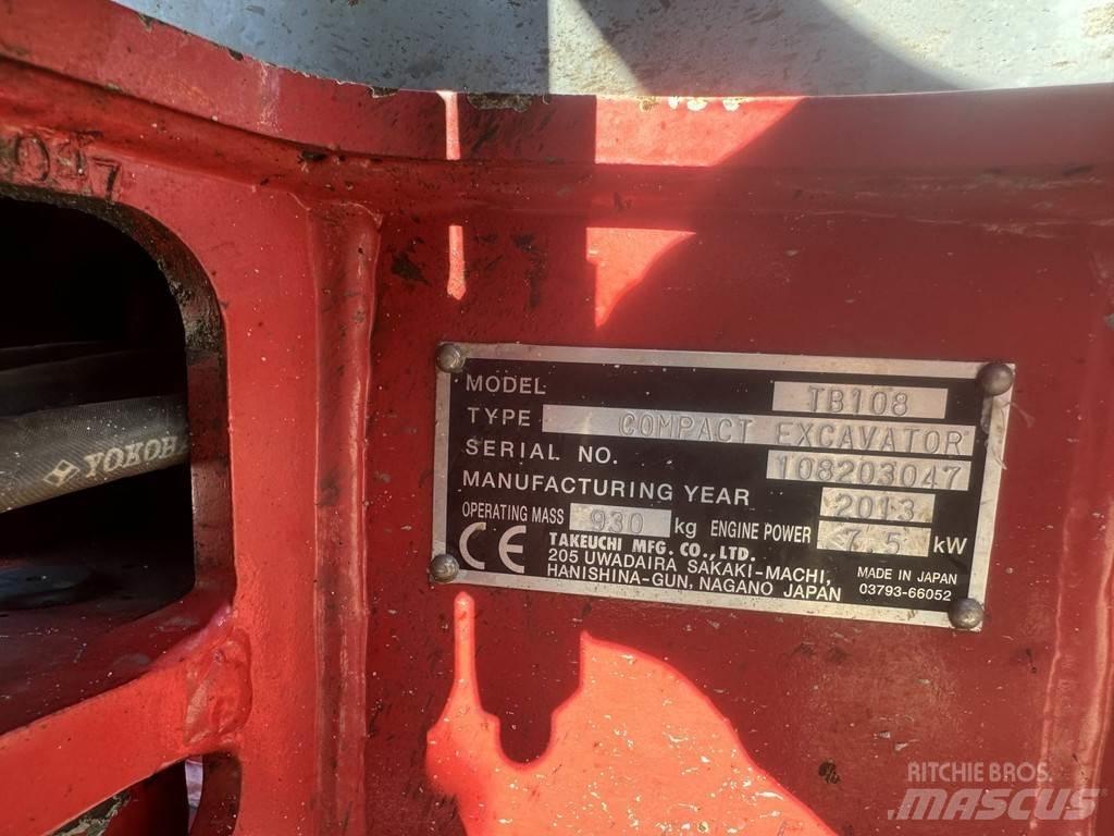 Takeuchi TB108 Mini Excavators <7t (Mini Diggers)