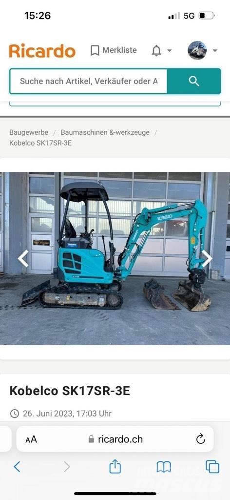 Kobelco SK17SR-3E Mini Excavators <7t (Mini Diggers)