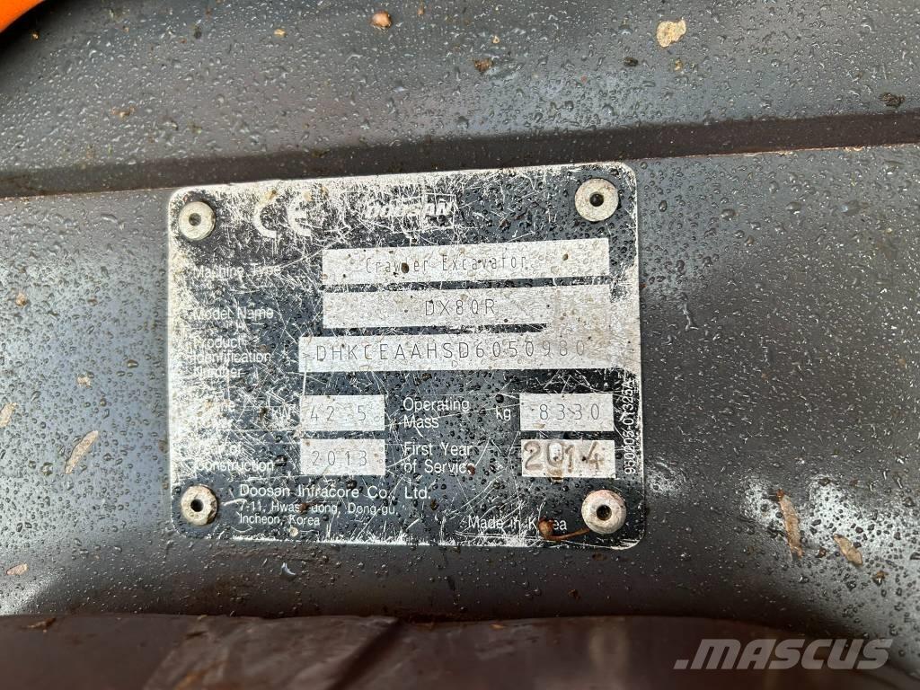 Doosan DX 80 R Mini excavators  7t - 12t
