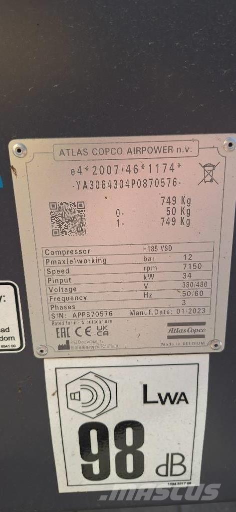Atlas Copco H185 VSD Compressors