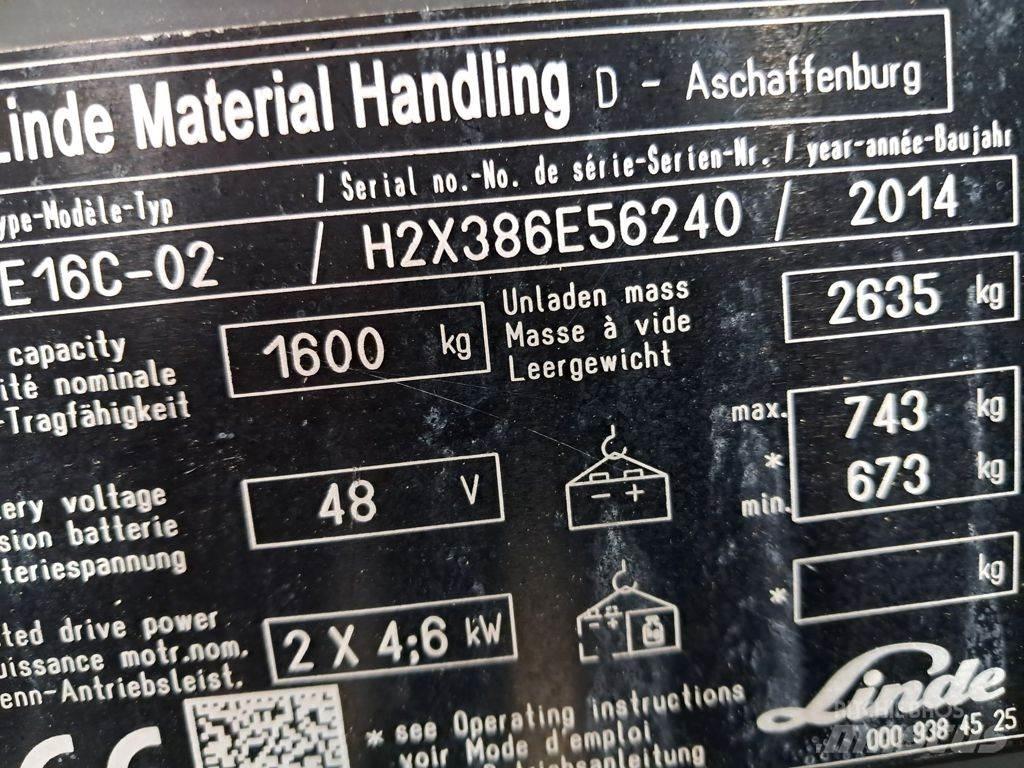 Linde E16C-02 Electric Forklifts