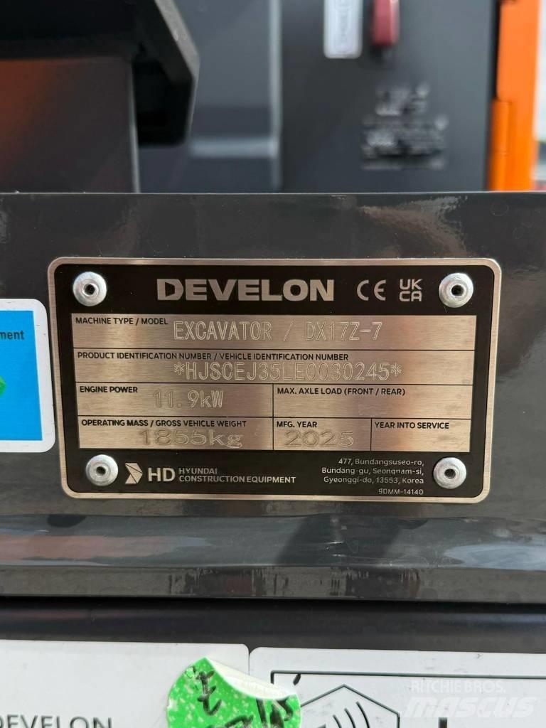 Develon DX 17 Z-7 Mini Excavators <7t (Mini Diggers)