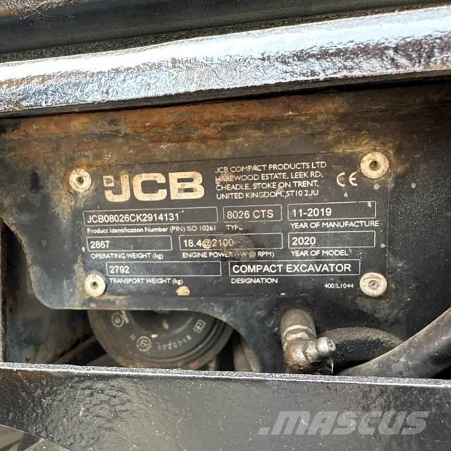 JCB 8026 Mini Excavators <7t (Mini Diggers)