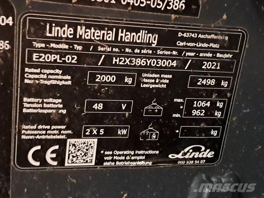 Linde E20PL-02 Electric Forklifts