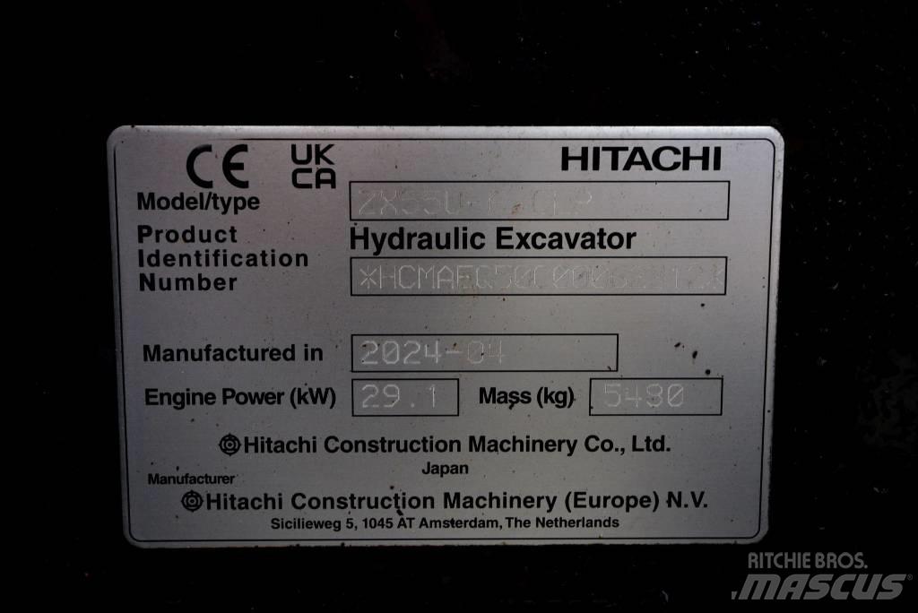 Hitachi ZX 55 U-6P Mini Excavators <7t (Mini Diggers)