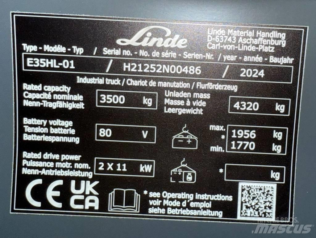 Linde E35HL/1252-01 Electric Forklifts