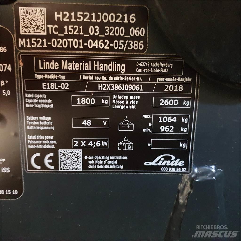 Linde E18L Electric Forklifts