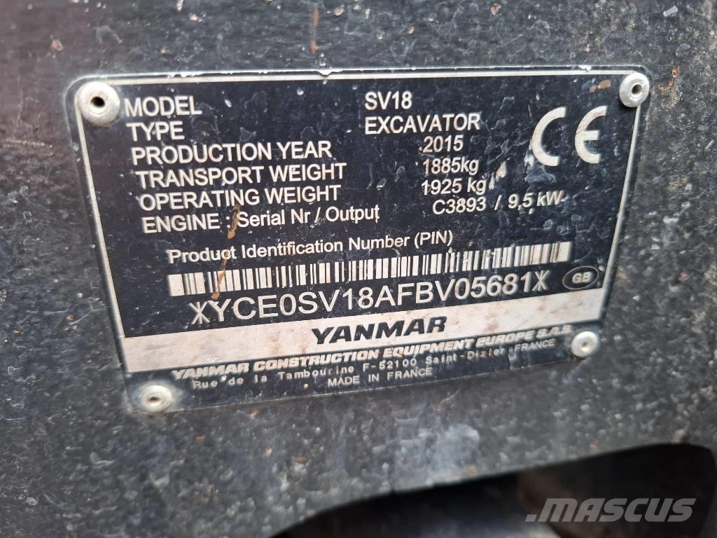 Yanmar SV 18 Mini Excavators <7t (Mini Diggers)