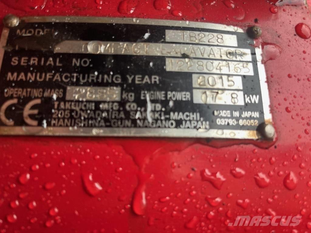 Takeuchi TB 228 Mini Excavators <7t (Mini Diggers)