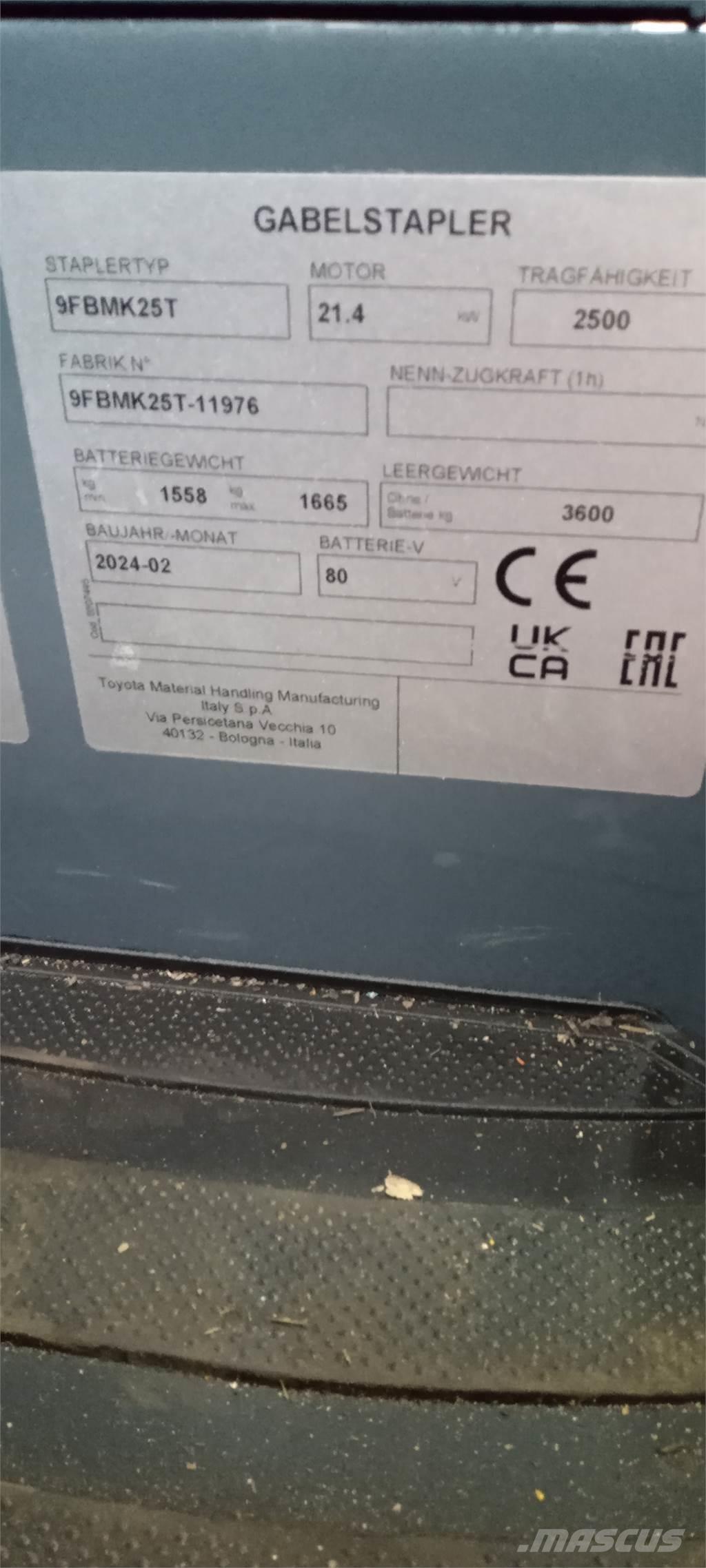 Toyota 9FBMK25T Electric Forklifts