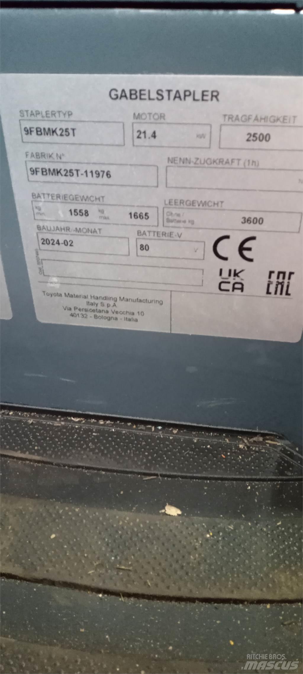 Toyota 9FBMK25T Electric Forklifts