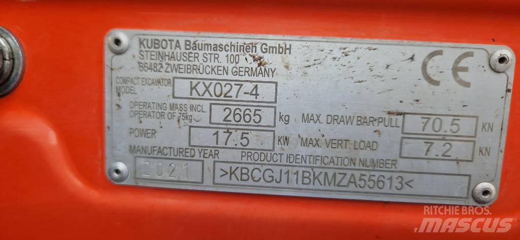 Kubota KX 027-4 Mini Excavators <7t (Mini Diggers)