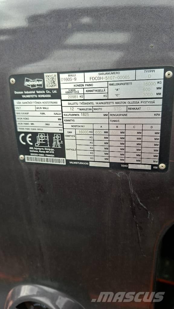 Doosan D160S-9 Diesel Forklifts
