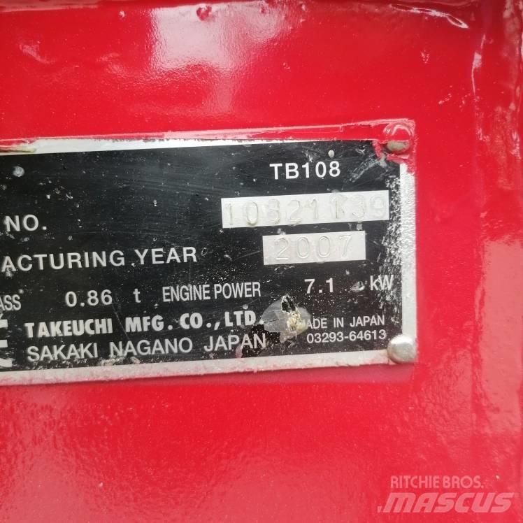 Takeuchi TB108 Mini Excavators <7t (Mini Diggers)