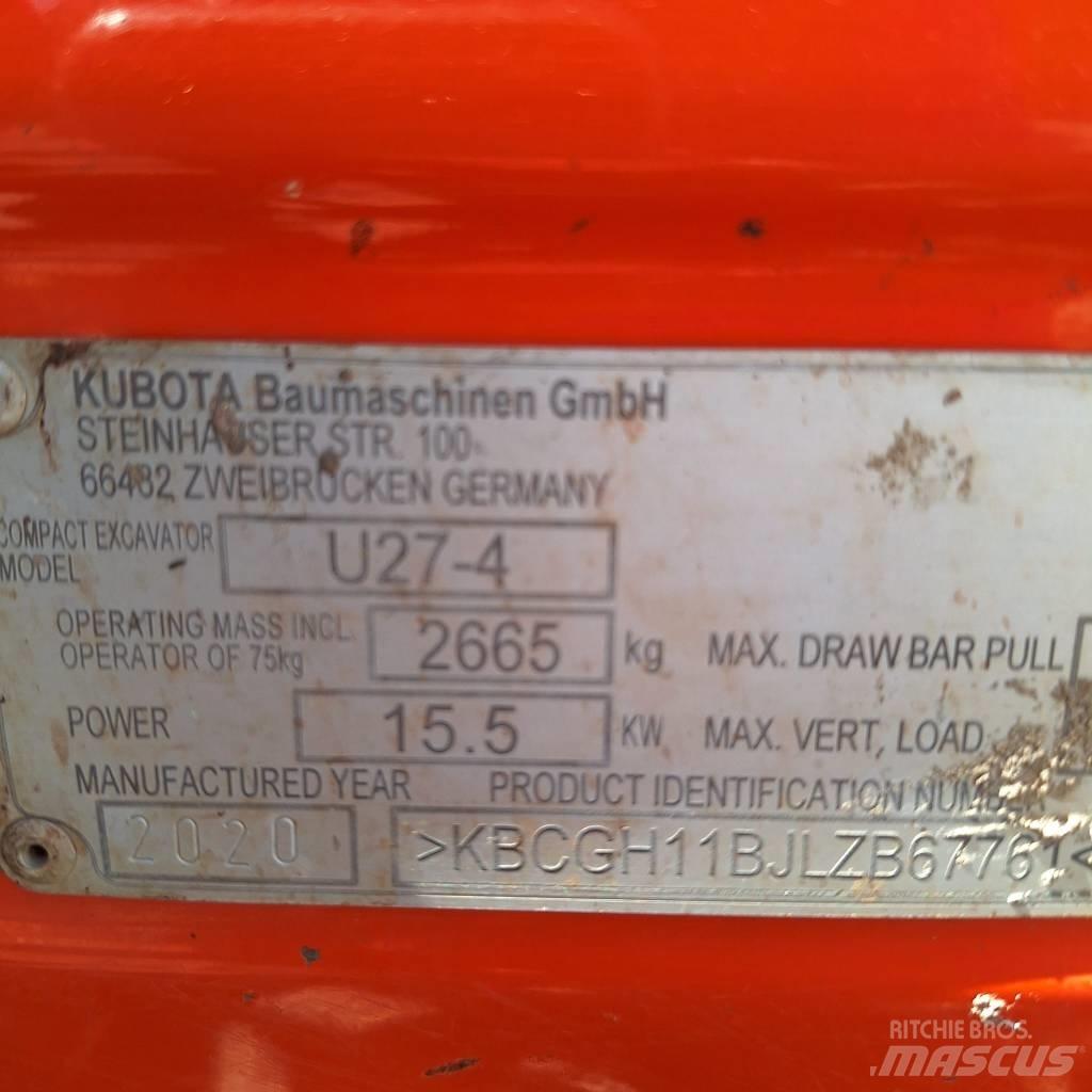 Kubota U 27-4 Mini Excavators <7t (Mini Diggers)