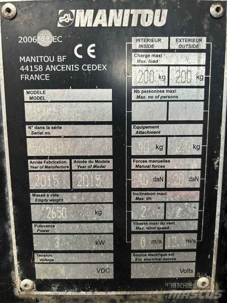 Manitou 100 VJR Vertical mast lifts