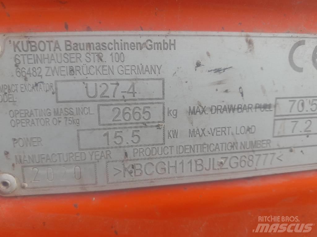 Kubota U 27-4 Mini Excavators <7t (Mini Diggers)