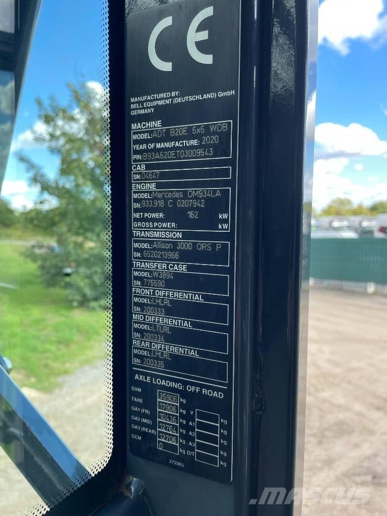 Bell B20E Articulated Dump Trucks (ADTs)