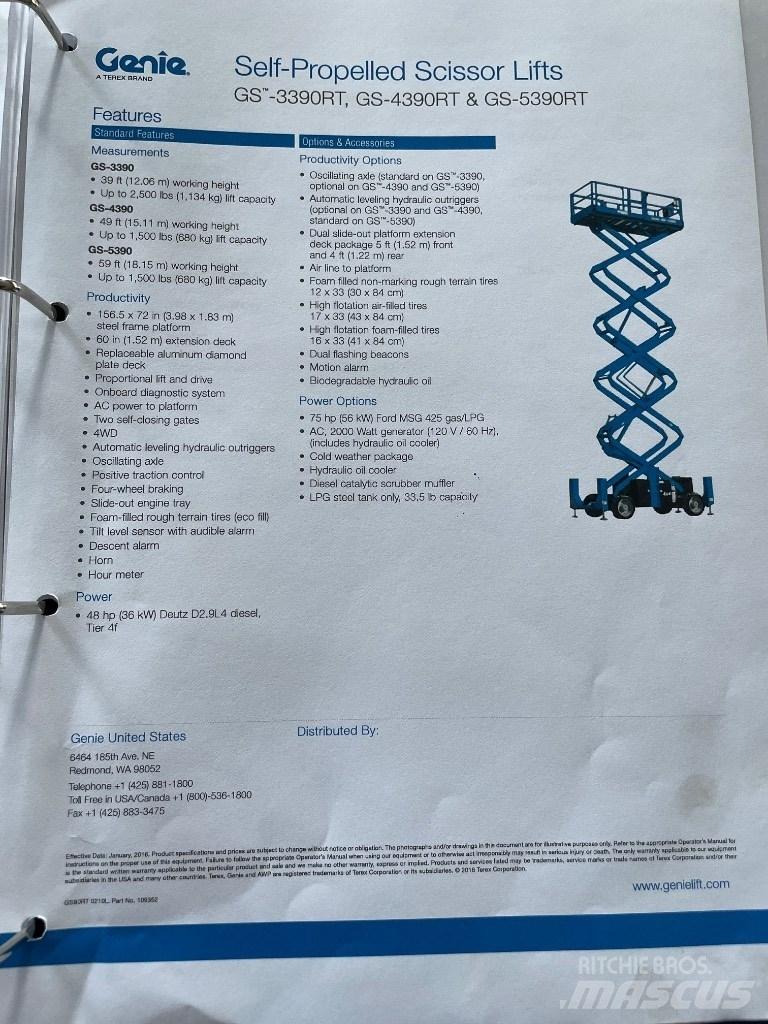 Genie GS 5390 RT Scissor Lifts