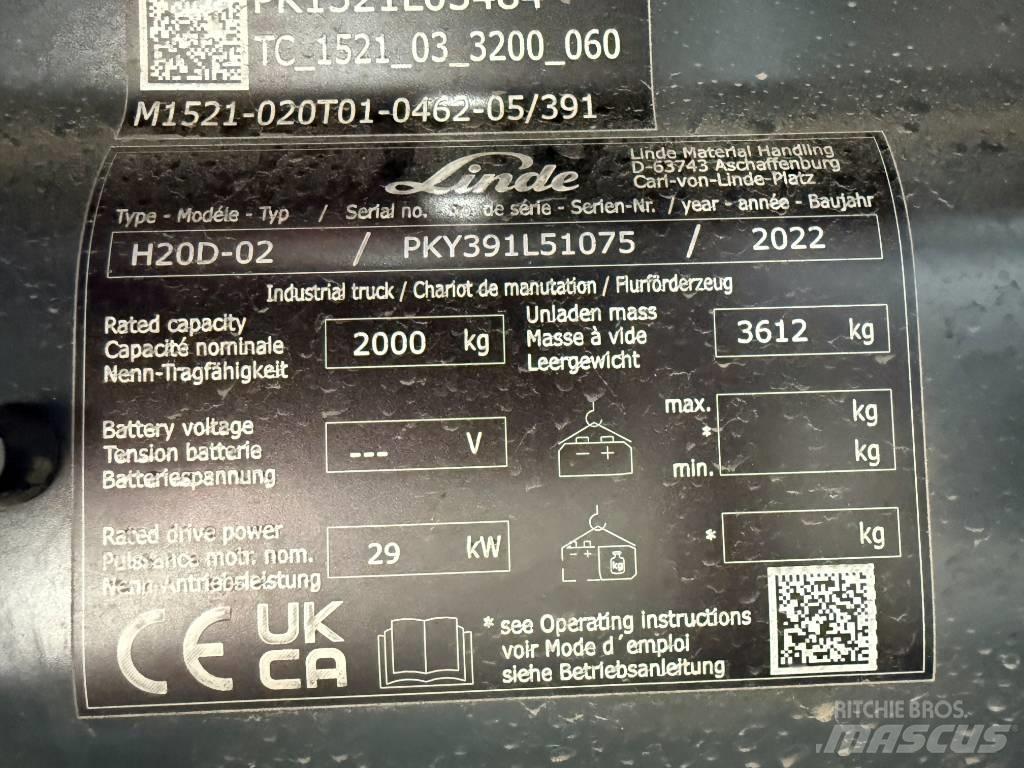 Linde H20D/391-02 Diesel Forklifts