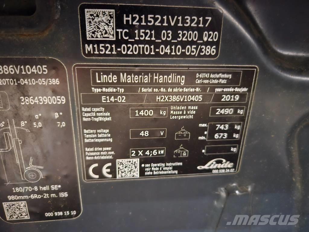 Linde E14 Electric Forklifts