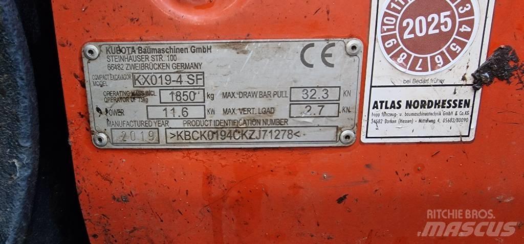 Kubota KX 019-4 Mini Excavators <7t (Mini Diggers)