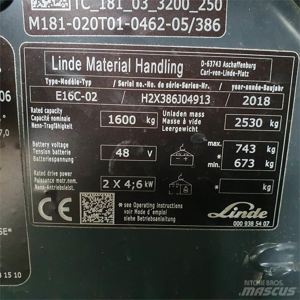 Linde E16C Electric Forklifts