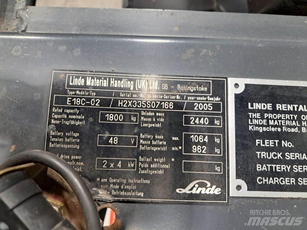 Linde E18C-02 Electric Forklifts