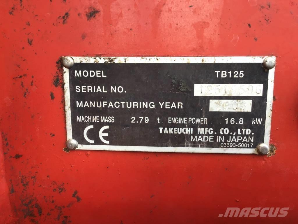 Takeuchi TB 125 Mini Excavators <7t (Mini Diggers)