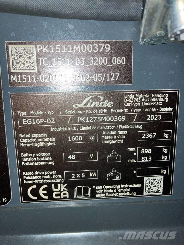 Linde EG16P/1275-02 Electric Forklifts