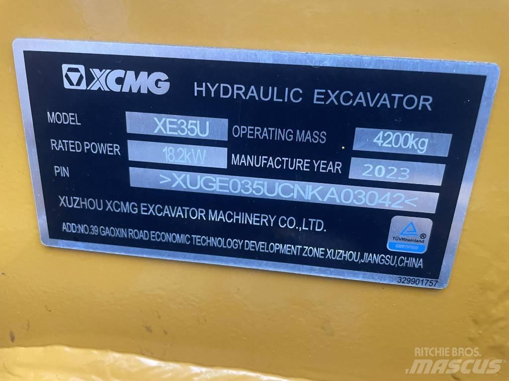 XCMG XE 35 U Mini Excavators <7t (Mini Diggers)