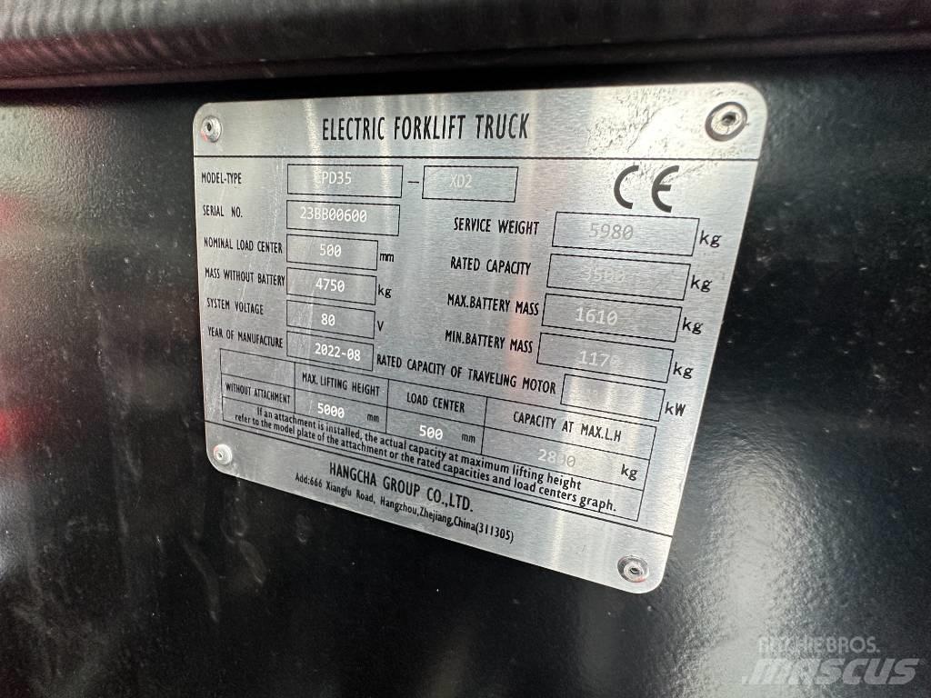 Hangcha CPD35-XD2 Electric Forklifts