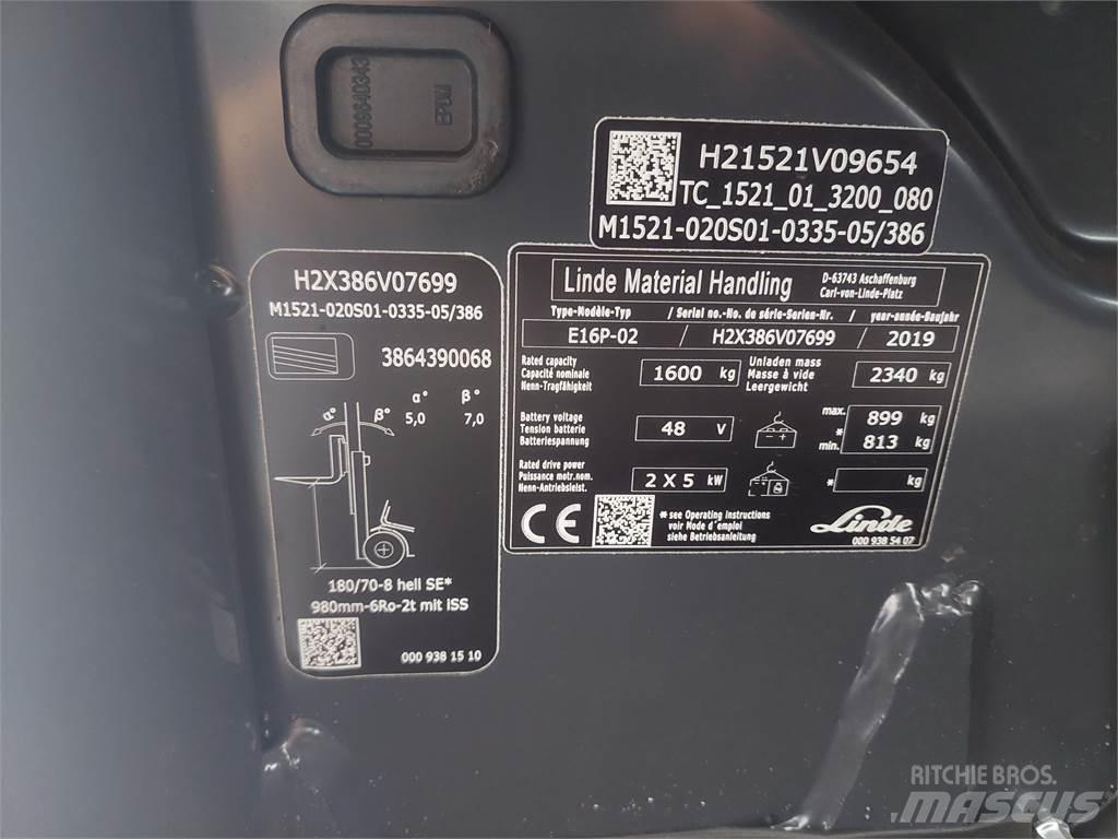 Linde E16P 02 Electric Forklifts