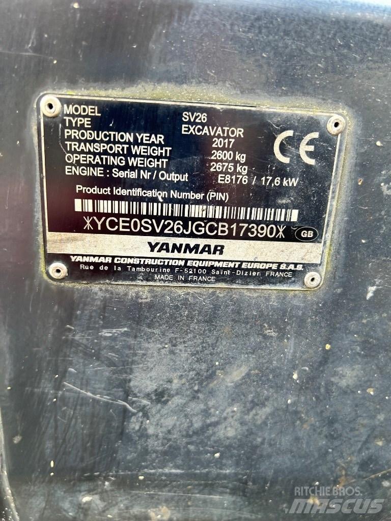 Yanmar SV 26 Mini Excavators <7t (Mini Diggers)