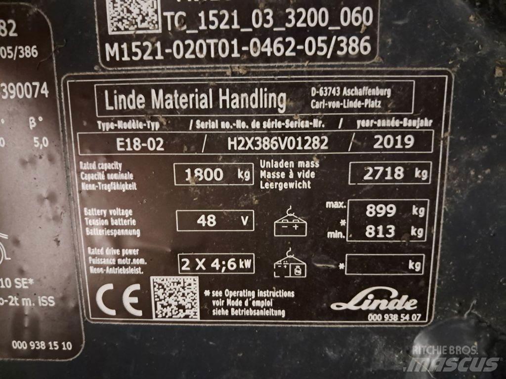 Linde E18-02 Electric Forklifts