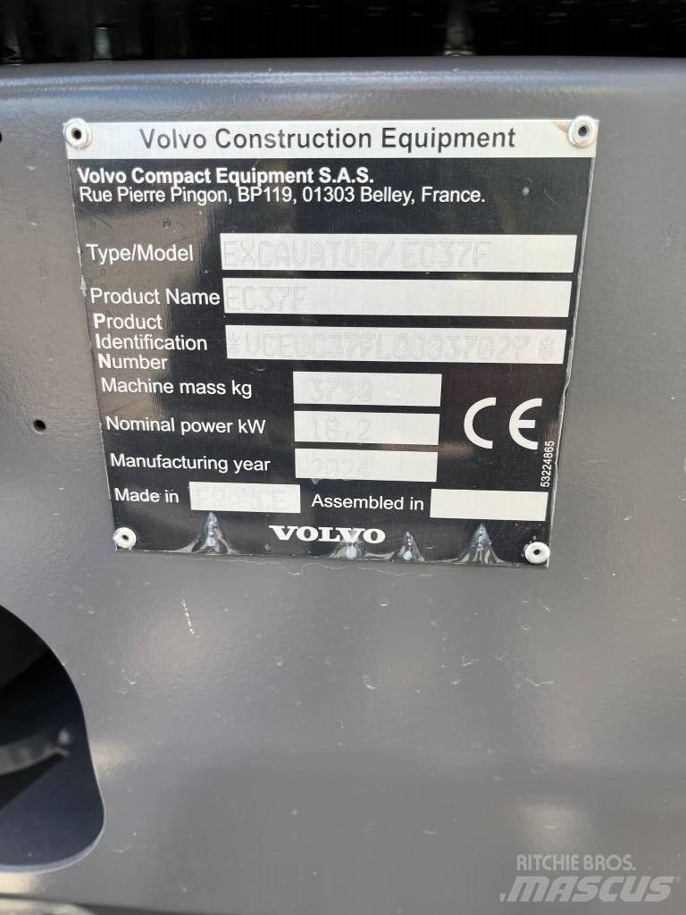 Volvo EC37F Mini Excavators <7t (Mini Diggers)