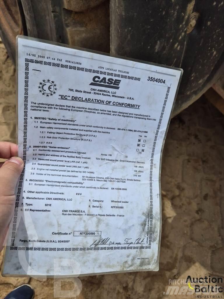 CASE 921 E Wheel Loaders