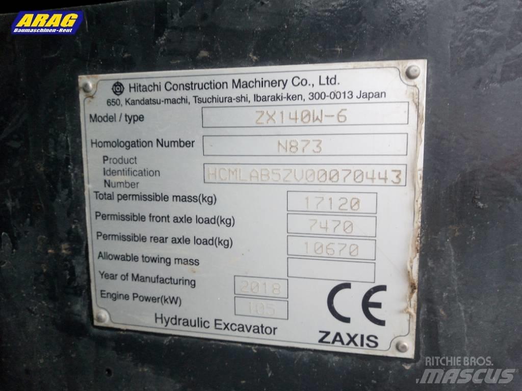 Hitachi ZX 140 W-6 Wheeled Excavators