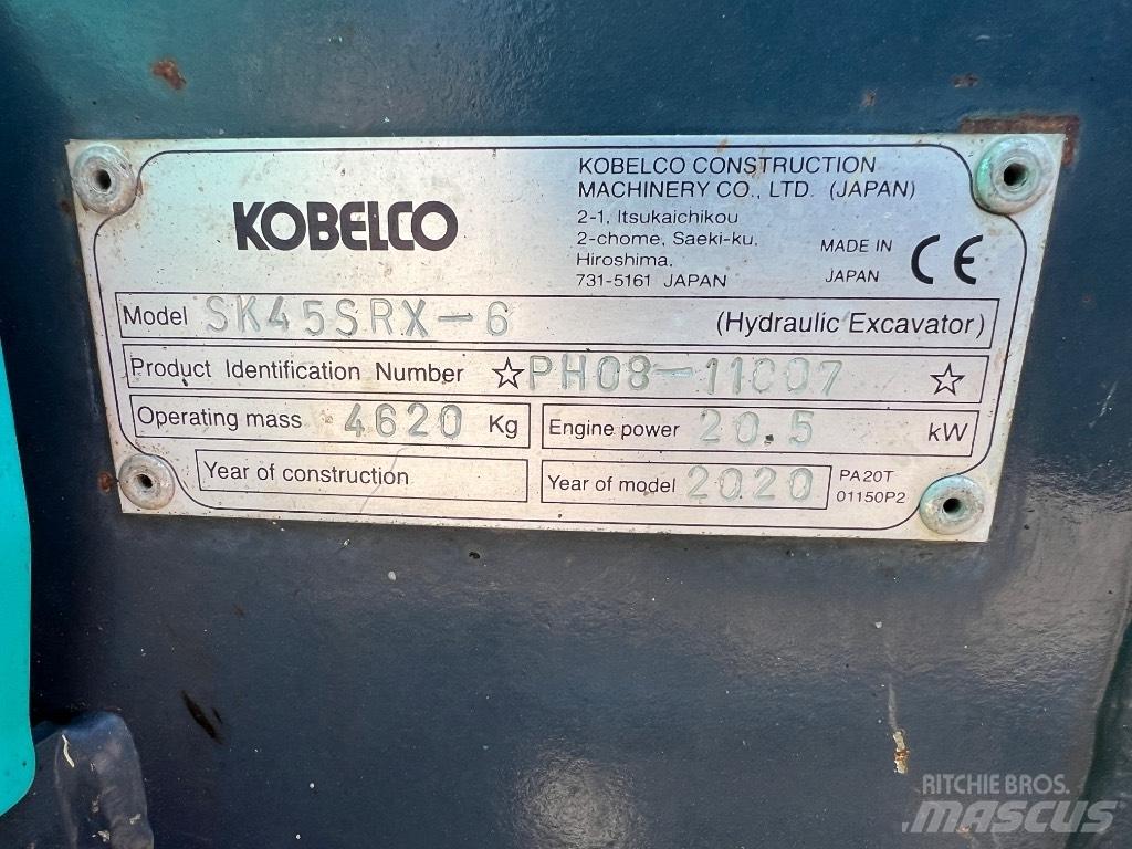 Kobelco SK 45 SRX-6 Mini Excavators <7t (Mini Diggers)